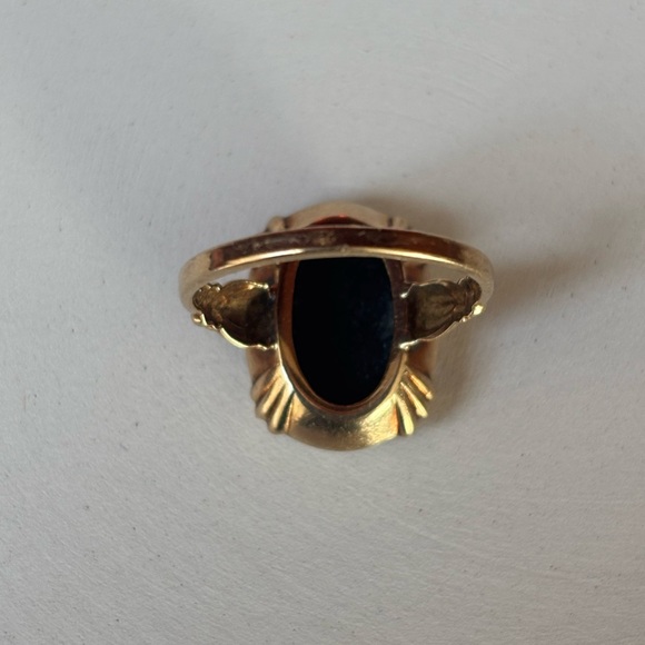 10k Elegant Gold & Onyx VTG ladies ring - Picture 13 of 15